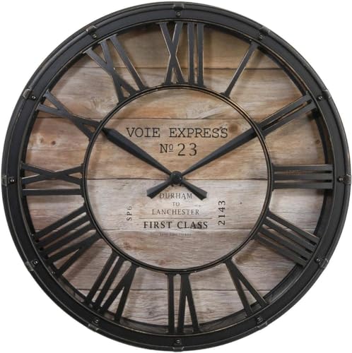 Avilia Erhöhen Sie den Stil mit der Vintage-Wanduhr – Klassische Einrichtung – braune Uhr – Vintage-Uhr – Retro-Design – 39 x 39 cm, Schwarz und Braun.