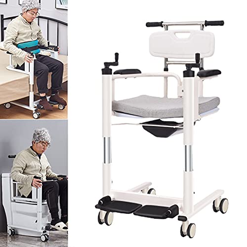 Patientenliftrollstuhl, Patiententransferlifter mit 180° geteiltem Sitz, Nachttisch-Duschstuhl-Transportstuhl für den Heimgebrauch, 120 kg Tragkraft