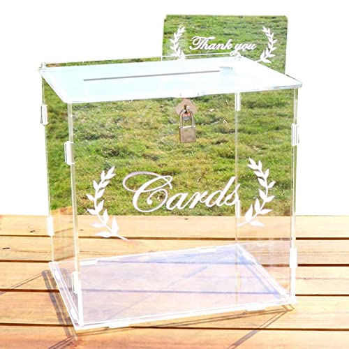 Huaxingda Hochzeitskartenbox | Transparente Kartenboxen mit Schloss, Hochzeits-Spardose-Halter, transparente Acryl-Dekorationen für Hochzeiten, Babypartys