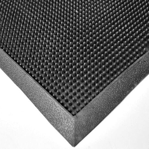 rg-vertrieb Fußmatte Gummimatte Schmutzfangmatte mit Rand Türmatte Gummi Fußabtreter Spikes Anlaufkante (90 x 150 cm), Schwarz