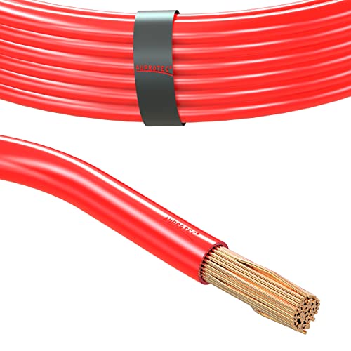 AUPROTEC Fahrzeugleitung 50,0 mm² Kfz Kabel 1m, 5m oder 10m Auswahl: 5m, rot