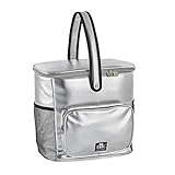 Große Be Cool City Basket Kühltasche in Silber M, 33 x 18 x 30cm, ca. 17,5 Lvolumen mit Breiten Tragegriffen für Picknick, Schule, Ausflüge, Reisen