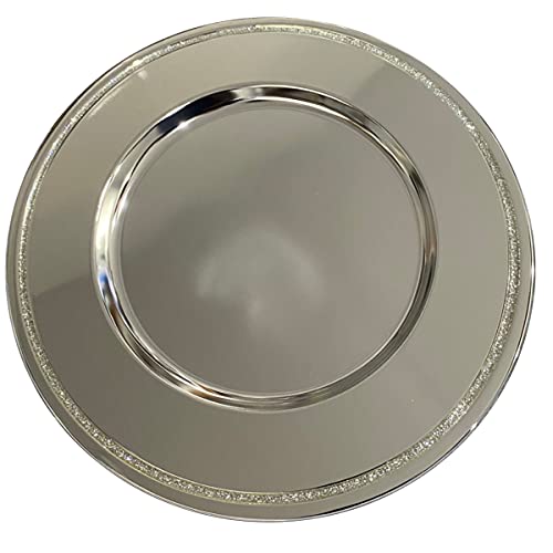 SILBERKANNE Exklusiver Platzteller 31 cm mit Kristallrand Premium Silber Plated edel versilbert. Fertig zum verschenken mit schicker Geschenkverpackung