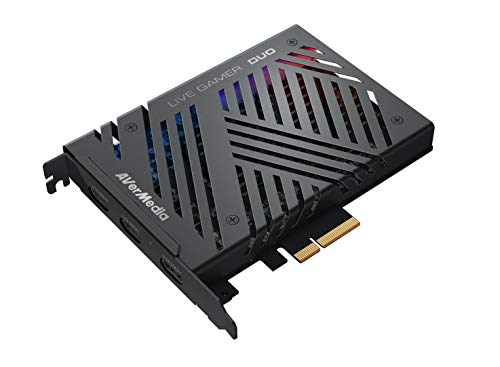 AVerMedia Live Gamer Capture Card Duo, 4Kp60 HDR Pass-Through, Ultra Low Latency, PCIE, HDMI, Atemberaubende RGB-Licht für Nintendo Switch Xbox, PS4 - GC570D