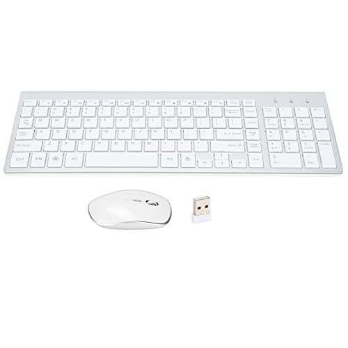 Heayzoki Tastatur-Maus-Kombination, 2,4-GHz-Wireless-Schere Stilvolle Kompakte Drahtlose Tastatur-Maus-Kombination 102 Tasten, Drahtlose Tastatur und Maus für Computer, Desktop, PC, Notebook, Laptop