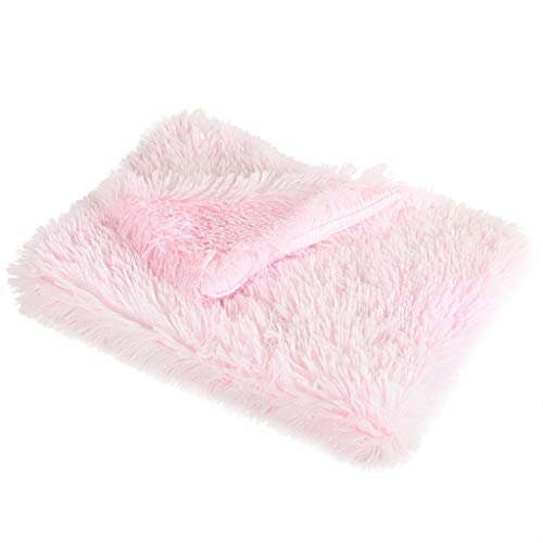 Yowablo Haustierdecke Winter verdickte warme Winterschlafunterlage für kleine Haustiere (56 * 36cm,Hell-Pink)