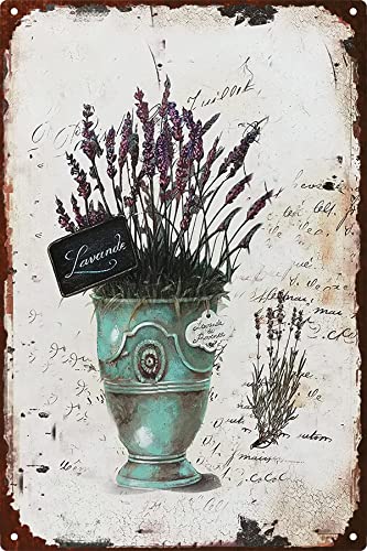 Blechschild Lustiges Wandposter Nostalgic Art Deko Blechschild Für Garten Küche Pub Blume Lavendel 30x40cm