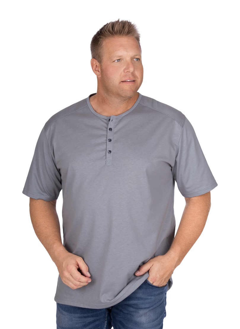 Trigema Herren 637204 T-Shirt, Grau (Cool-Grey 012), Large (Herstellergröße: L)