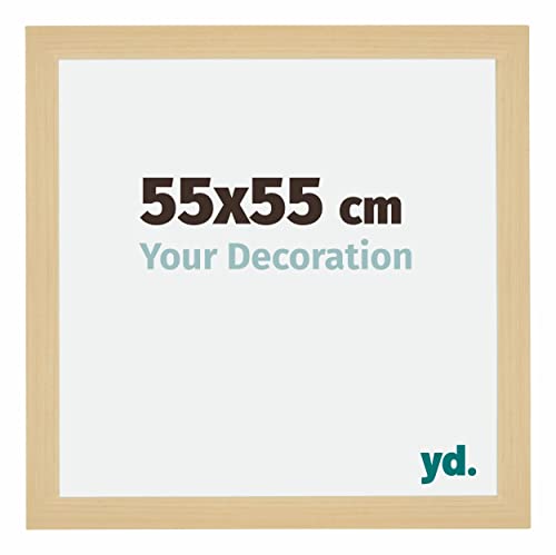 yd. Your Decoration - Bilderrahmen 55x55 cm - Fotorahmen von MDF mit Acrylglas - Antireflex - Ausgezeichneter Qualität - Ahorn Dekor - Mura,