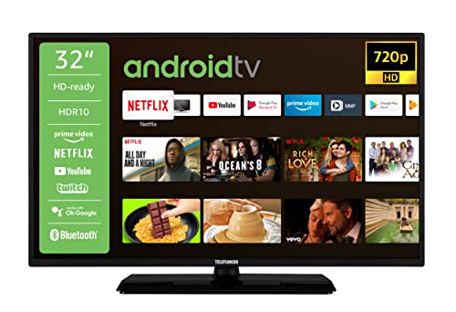 Telefunken D32H554X2CWI 32 Zoll Fernseher/Android TV (HD Ready, HDR, Smart TV, Google Play Store, Triple-Tuner)