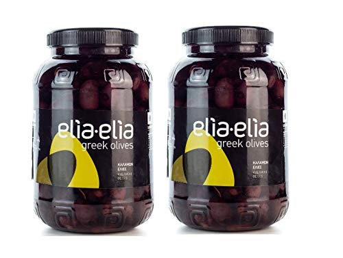 2x 1kg schwarze Oliven Kalamata Extra Large mit Kern - 2 Fässchen + 10ml Olivenöl zum Test im Set - Chalkidiki Griechenland