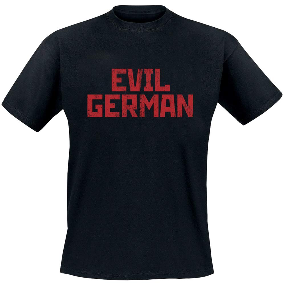 Rammstein Herren T-Shirt Evil German Offizielles Band Merchandise Fan Shirt schwarz mit mehrfarbigem Front und Back Print (5XL)
