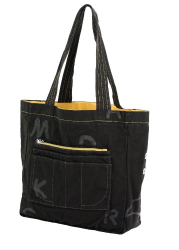 Mandarina Duck Shopping V2T03 Shopper Cotton Tasche Henkeltasche Bag 30x30x12 cm(Schwarz/V2T03651)