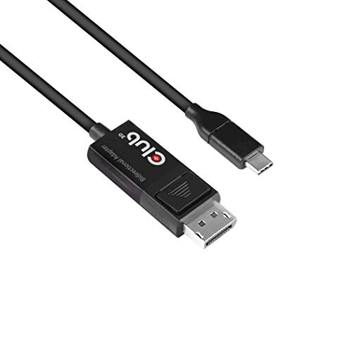 club3D USB Anschlusskabel [1x USB 3.1 Stecker C - 1x DisplayPort Stecker] 1.8 m Schwarz