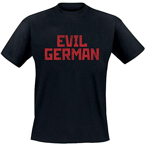 Rammstein Herren T-Shirt Evil German Offizielles Band Merchandise Fan Shirt schwarz mit mehrfarbigem Front und Back Print (L)