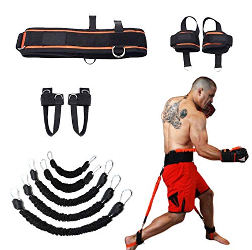 YNXing Boxen Widerstand Bands 200 lbs Krafttraining Set Für Fußball Basketball Volleyball Taekwondo Muay Thai Fitness (Schwarz)