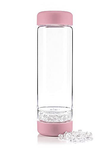 inu! CRYSTAL by VitaJuwel - Die Wasserflasche mit Bergkristall für Individualisten | blossom rose