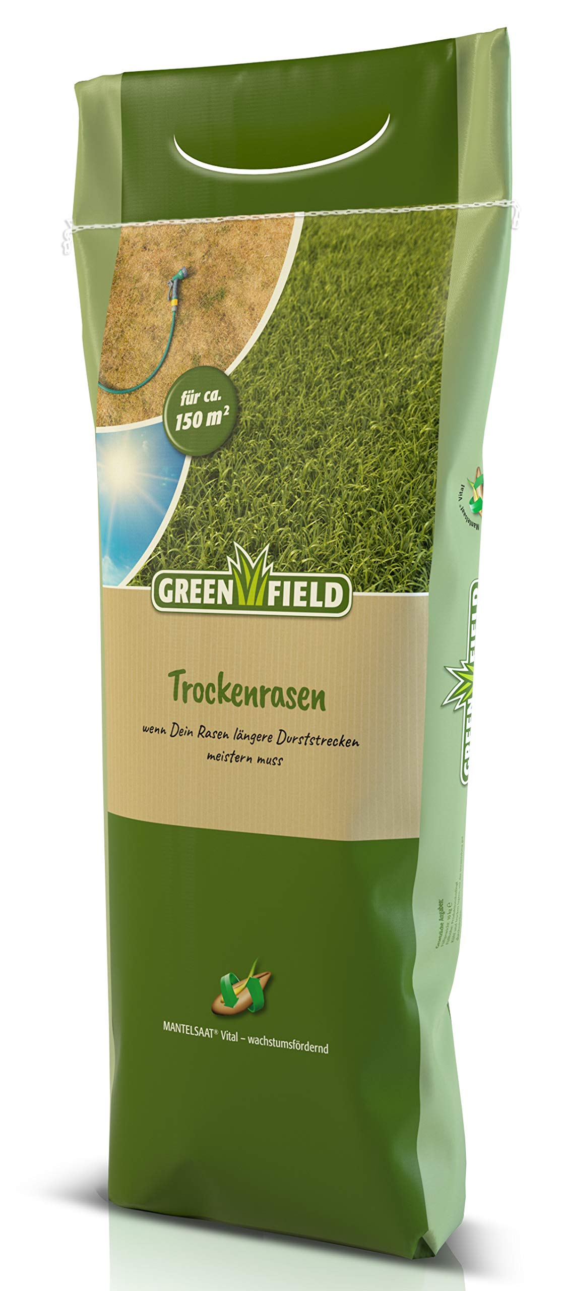 Greenfield Trockenrasen Rasen Samen Mantelsaat® Vital 5 kg für ca. 150m²