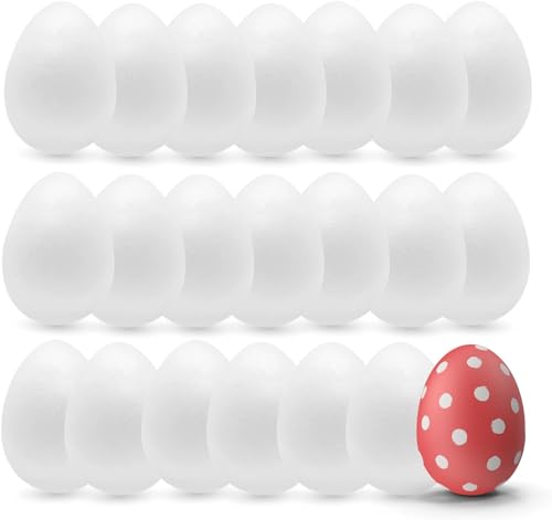 TK Gruppe Timo Klingler 150x Styroporeier 6 cm Eier aus Styropor - Plastikeier zum Bemalen - Ostereier aus Kunststoff, Kunststoffeier, zum Basteln - Eier als Deko Dekoration an Ostern