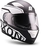 Soxon® ST-1000 Race "Black" · Integral-Helm · Full-Face Motorrad-Helm Roller-Helm Scooter-Helm Cruiser Sturz-Helm Street-Fighter-Helm Sport MTB · ECE Sonnenvisier Schnellverschluss Tasche M (57-58cm)