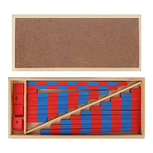 RANNYY Numerische Stäbe, Montessori Pädagogisches Mathespielzeug Materialien Früherziehung Blau Rot Klein