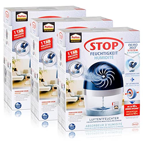 Henkel Pattex Stop Feuchtigkeit Aero 360° System Luftentfeuchter (3er Pack)