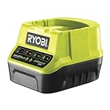 Ryobi Schnellladegerät 18V, Spannungs- und Temperaturüberwachung, mit Schutzelektronik, ohne Akku – RC18-120