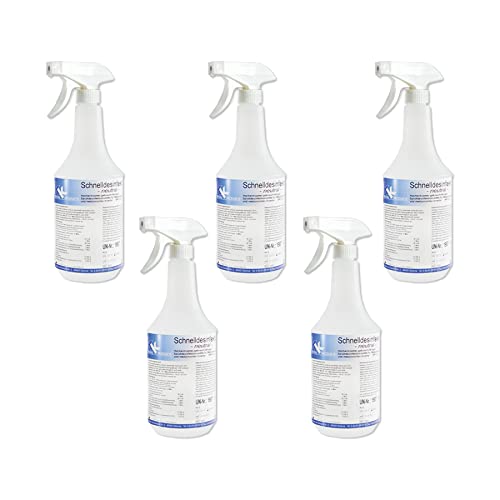 KK Schnelldesinfektion in praktischer Sprühflasche | 5 x 1 Liter | Verschiedenen Duftrichtungen (Neutral)