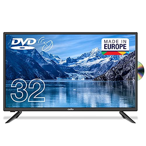 Cello C3220FDE 32" (80 cm Diagonale) HD Ready LED TV mit intergiertem DVD Player Neues 2021 Modell, Schwarz