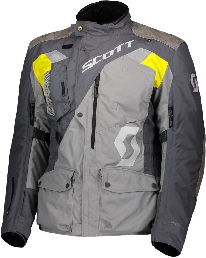 Scott Dualraid Dryo Motorrad Jacke grau/gelb 2022: Größe: L (50/52)