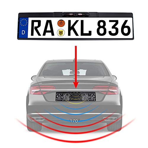 Rückfahrkamera Kennzeichen Nummernschild Kennzeichenhalterung Nachtsicht Farbe 170 180 YMPA RFK-NSK10