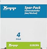 Kopp Europa Universalschalter (Aus- und Wechselschalter), 4-er Spar-Pack,617613086