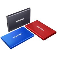Samsung Portable SSD T7 MU-PC500R - SSD - verschlüsselt - 500 GB - extern (tragbar) - PCs, Macs, Android-Geräte, Smart TVs - USB 3.2 Gen 2 (USB-C Steckverbinder) - 256-Bit-AES - metallisch rot