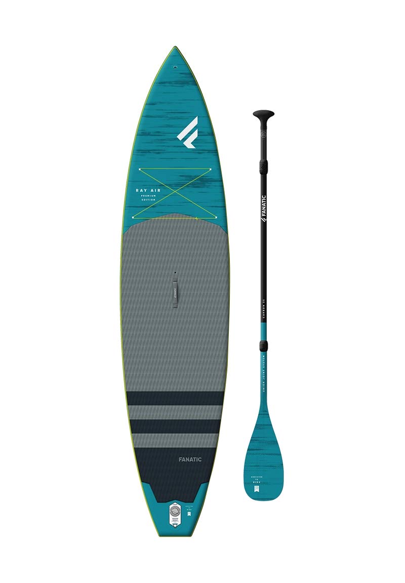 Fanatic Package Ray Air Premium 12'6" X 32" Blau - Gleitstarkes stabiles Stand Up Paddle Set, Größe 12'6" - Farbe Blue