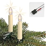 Hellum 812077 Weihnachtsbaum-Beleuchtung Innen netzbetrieben Glühlampe Amber Beleuchtete Länge: 13.3 m mit Wachsoptik