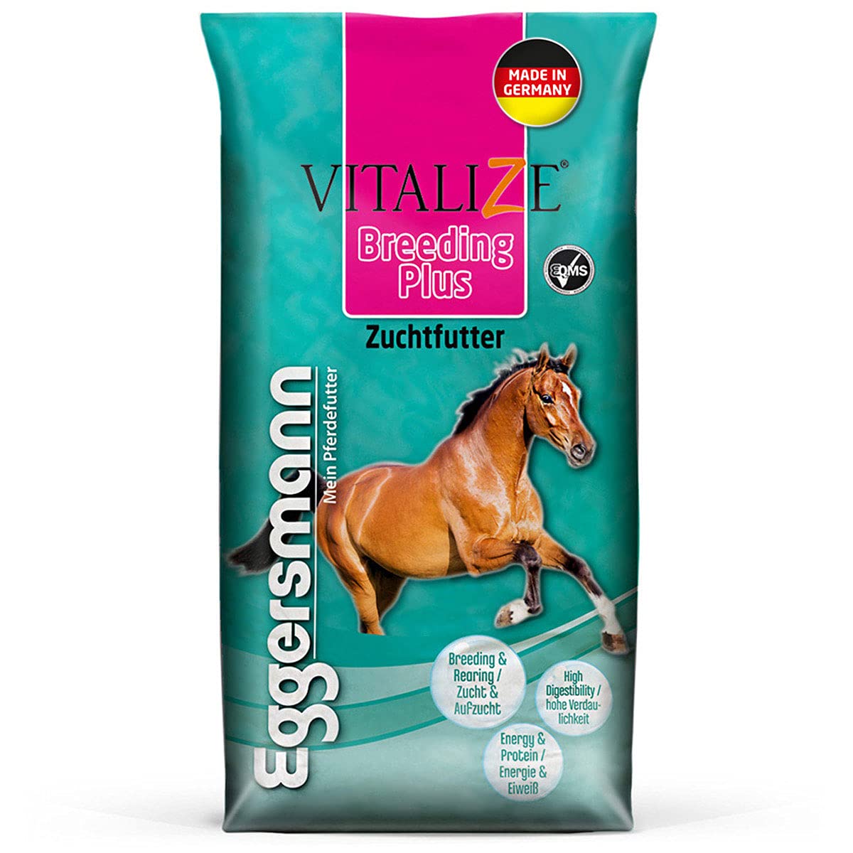 Eggersmann Vitalize Breeding Plus 20 kg – Pferdefutter für Zuchtpferde – Mit erhöhtem Energie- und Nährstoffgehalt – Natürliches Eggersmann Pferdefutter