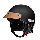 Erwachsener Retro Baseball Cap Style Motorradhelm - Open Face Motorradhelm mit Schnellverschluss Schnalle ECE Zertifiziert Jethelm Roller-Helm für Cruiser Chopper Moped,58-62cm,Style1