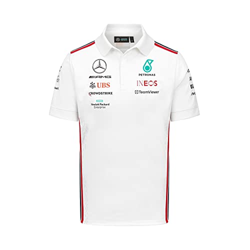 MERCEDES AMG PETRONAS Formula One Team - Team-Polo 2023 - Weiß - Männer - Größe: S
