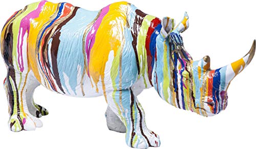 Kare Design Deko Figur Rhino Colore 26 cm, buntes Nashorn als schönes Accessoire für das Wohnzimmer, Dekoobjekt, Dekofigur Nashorn Mehrfarbig, (H/B/T) 26x55x17cm