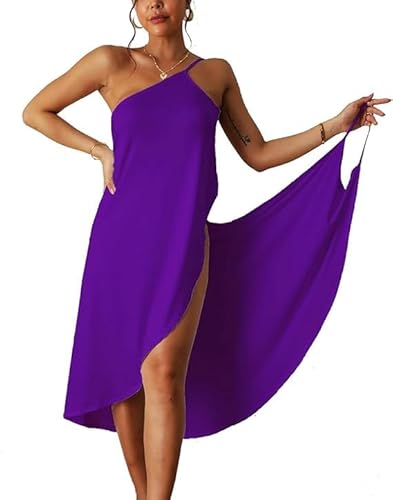 INXKED Women's Wrap Dress Cover-up, Womens Cover Ups Beach Spaghetti Strap Sarongs Beach Backless Wrap Midi Dresses (12,XL)