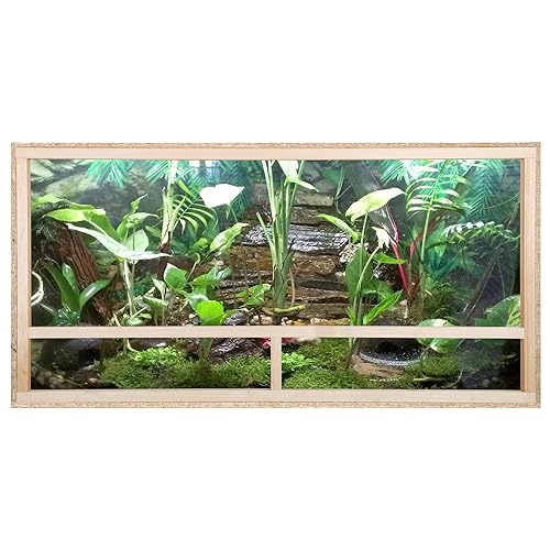 ECOZONE Holz Terrarium mit Seitenbelüftung 120 x 60 x 60cm - Holzterrarium aus OSB Platten - für Schlangen, Reptilien & Amphibien