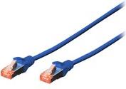 DIGITUS Professional - Patch-Kabel - RJ-45 (M) bis RJ-45 (M) - 50cm - SFTP, PiMF - CAT 6e - IEEE 802,3 - halogenfrei, geformt, ohne Haken - Blau (Packung mit 10) (DK-1644-005-B-10)