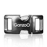 Ganzoo® Metall-klick-Verschluss, Set aus 10 Stück, 3/8 Zoll, rostfrei/Steck-Schließer/Steck-Verschluss für Paracord-550-Armbänder, Hunde-Halsbänder, Oberfläche schwarz lackiert