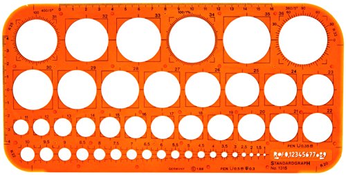 Professional Circle Circles Shapes Drawing Drafting Template Stencil 1-36mm by Standardgraph