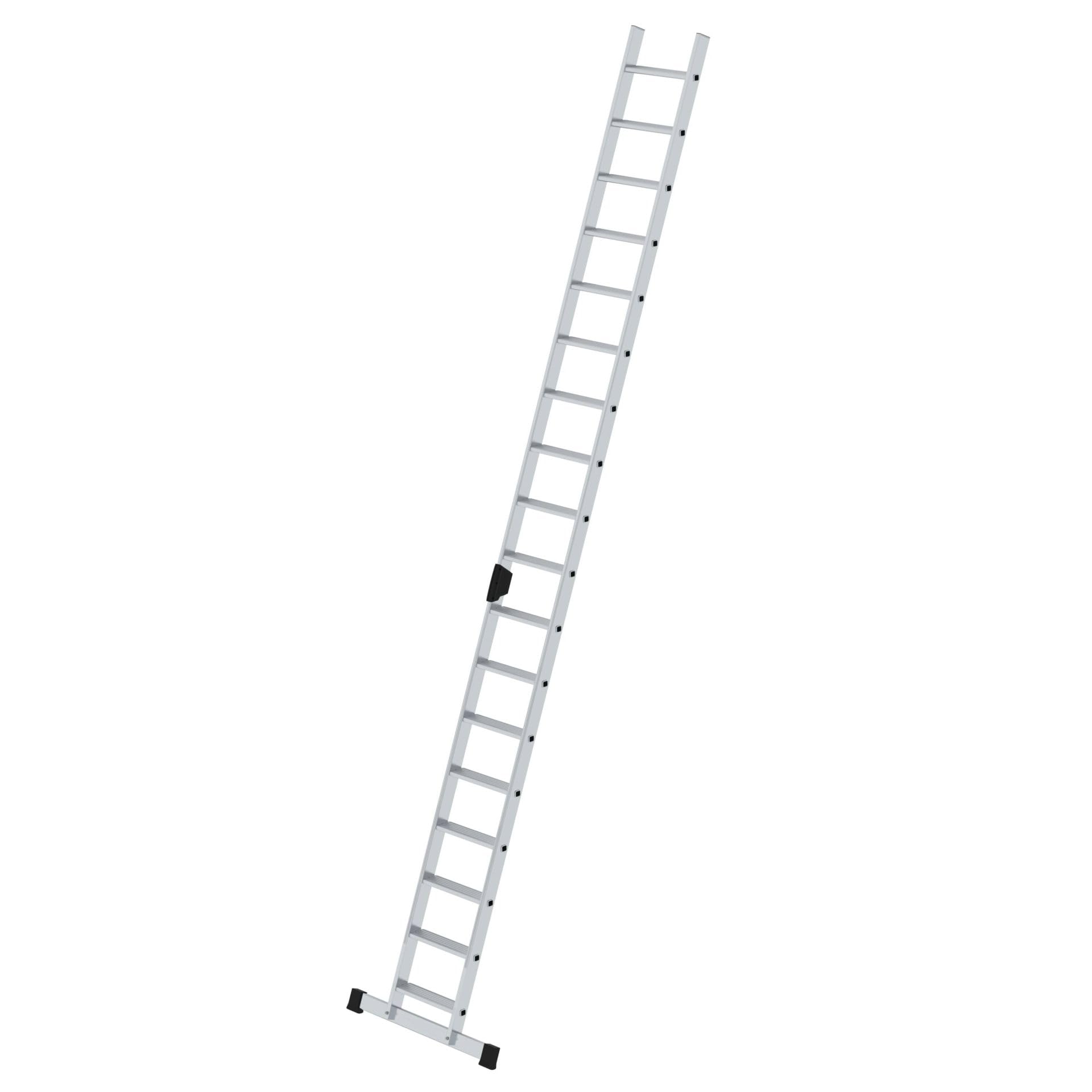 PROREGAL Stufen-Anlegeleiter mit Standard-Traverse | 18 Stufen | Leiter, Teleskopleiter, Trittleiter, Bockleiter, Sprossen-Doppelleiter
