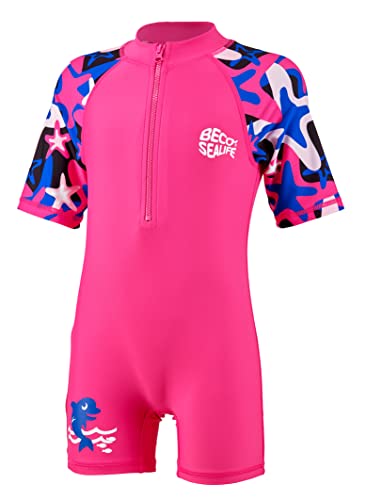 Beco Sealife Kinder Badeanzug Schwimmanzug Einteiler UV 50+ Shorty Gr. 80-158 (as3, Numeric, Numeric_140, Numeric_146, Regular, pink, 140/146)