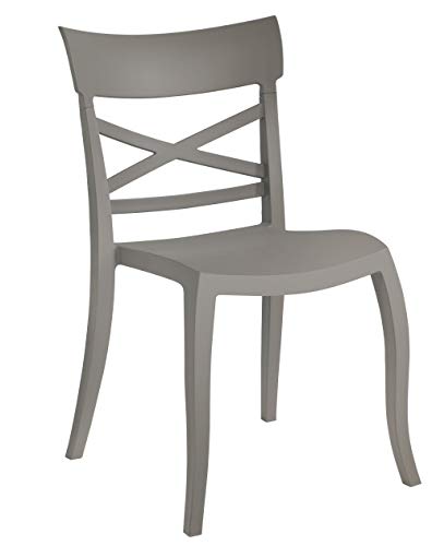 Indoor Stuhl, Outdoor Stuhl, Esszimmerstuhl, Design-Stuhl, Terrassenstuhl, Gartenstuhl, Landhausstuhl, stapelbar, Stuhlfarbe:Erdbraun