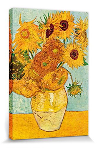 1art1 Vincent Van Gogh - Stillleben Mit Sonnenblumen, 1888 Poster Leinwandbild Auf Keilrahmen 120 x 80 cm