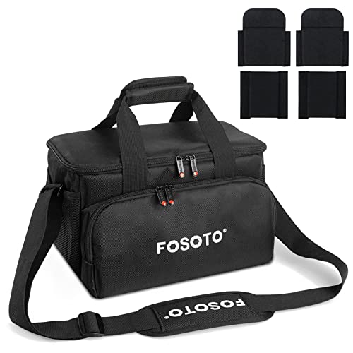 FOSOTO Große Kamera Schultertasche Camcorder Tasche Videokamera Gadget Tasche Schutztasche Kameratasche mit gepolsterten Trennwänden kompatibel für Canon, Nikon, Sony DSLR SLR Objektiv und Zubehör
