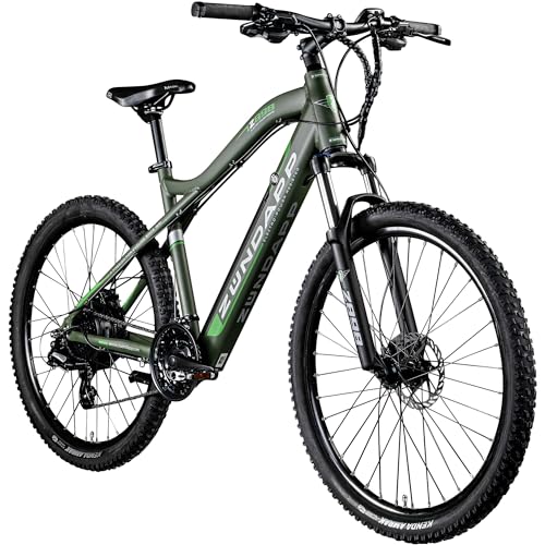 ZÜNDAPP Z898 E-Bike E Mountainbike 27,5 Zoll Pedelec 170-190 cm Hardtail MTB 24 Gang Elektro Fahräder Scheibenbremsen (grün, 48 cm)